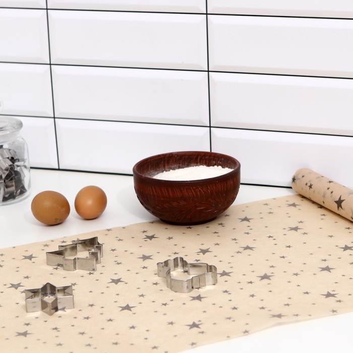 Подпергамент силиконизированный  Подпергамент силиконизированный "Звёзды", 0,38 х 5 м