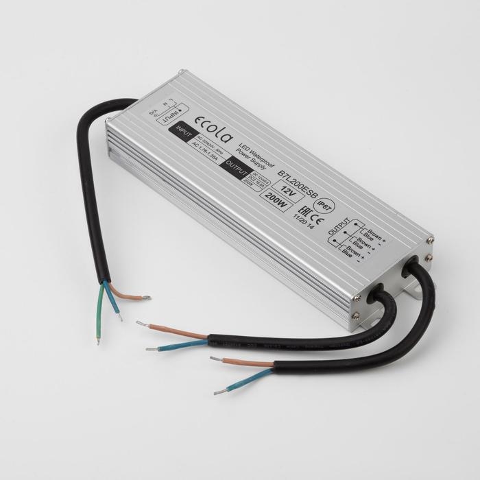 Блок питания Ecola для светодиодной ленты 12 В, 200 Вт, IP67 Блок питания Ecola для светодиодной ленты 12 В, 200 Вт, IP67