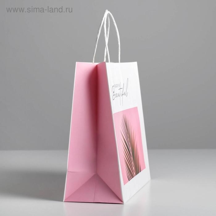 Пакет подарочный крафтовый, упаковка, You are so beautiful, 26 х 30 х 11,5 см