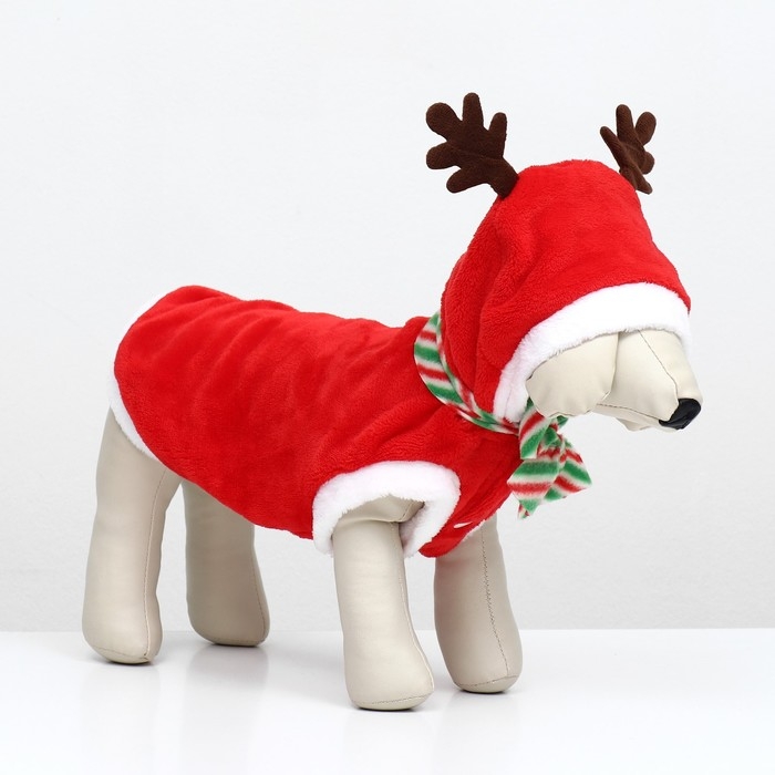 Новый год. Костюм  Новый год. Костюм "Новогодний с рожками", размер L (ДС 35, ОГ 45 см)