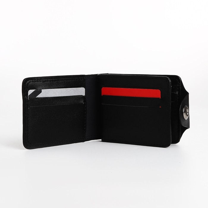 Портмоне мужское на магните, отдел для купюр, для карт, для монет, цвет чёрный Портмоне мужское на магните, отдел для купюр, для карт, для монет, цвет чёрный
