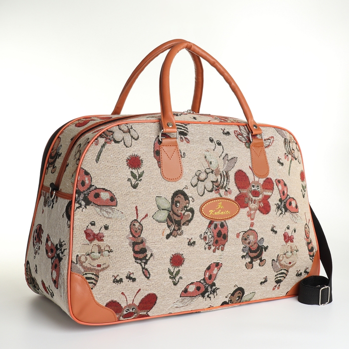 Сумка дорожная женская, 2 отдела на молниях, длинный ремень, цвет разноцветный Сумка дорожная женская, 2 отдела на молниях, длинный ремень, цвет разноцветный