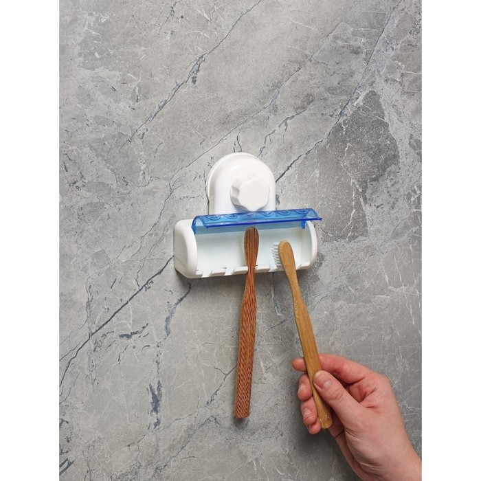 Держатель для зубных щёток на вакуумной присоске Доляна «Белая коллекция» Держатель для зубных щёток на вакуумной присоске Доляна «Белая коллекция»