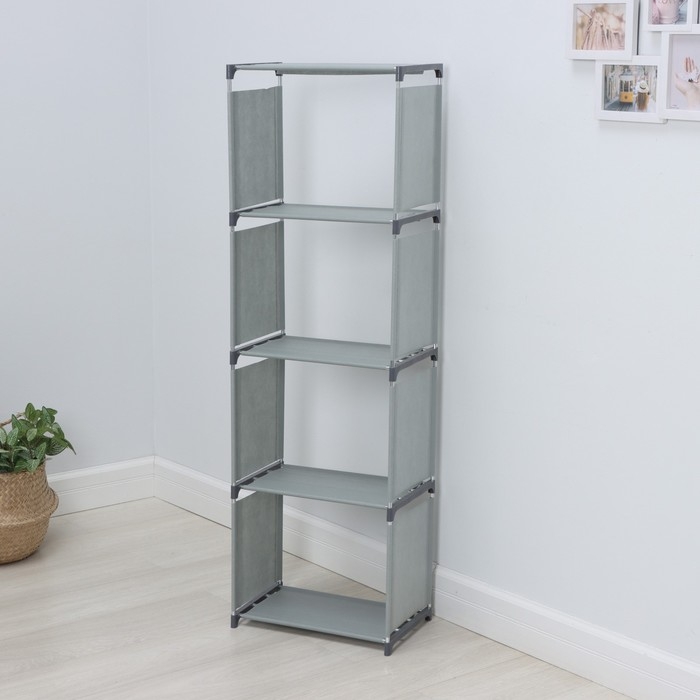 Стеллаж для хранения многофункциональный LaDо́m, 41×27×125 см, цвет серый Стеллаж для хранения многофункциональный LaDо́m, 41×27×125 см, цвет серый