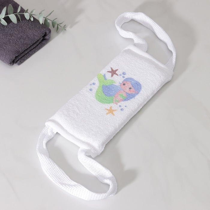 Мочалка-лента для тела хлопковая Доляна «Русалочка», 10,5×25 см Мочалка-лента для тела хлопковая Доляна «Русалочка», 10,5×25 см