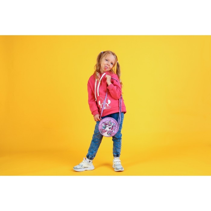 Сумка детская для девочки «Единорог», круглой формы