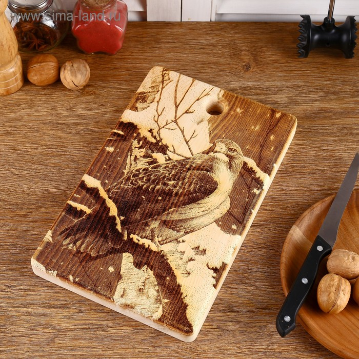 Доска из массива кедра «Сокол», прямоугольная, 18 × 28 см Доска из массива кедра «Сокол», прямоугольная, 18 × 28 см