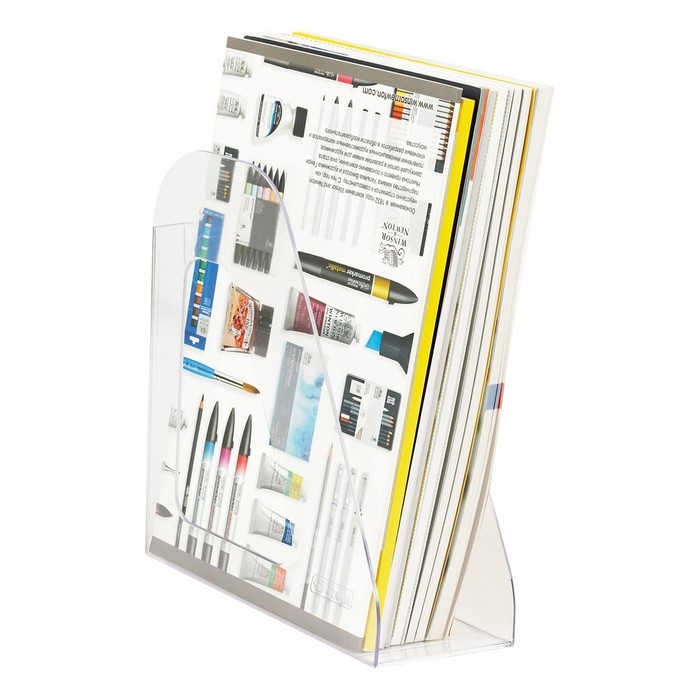 Лоток для бумаг вертикальный Стамм  Лоток для бумаг вертикальный Стамм "Фаворит", пластиковый, ширина 90 мм, прозрачный