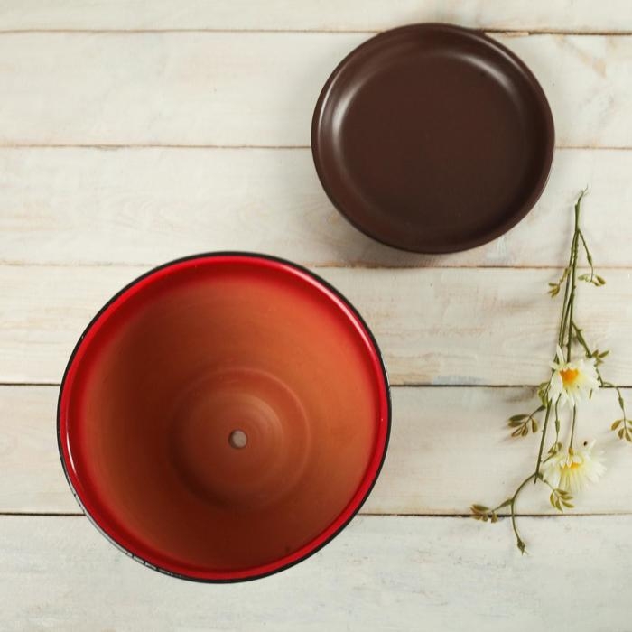 Горшок цветочный Сувенир 5л с поддоном, МИКС Горшок цветочный Сувенир 5л с поддоном, МИКС