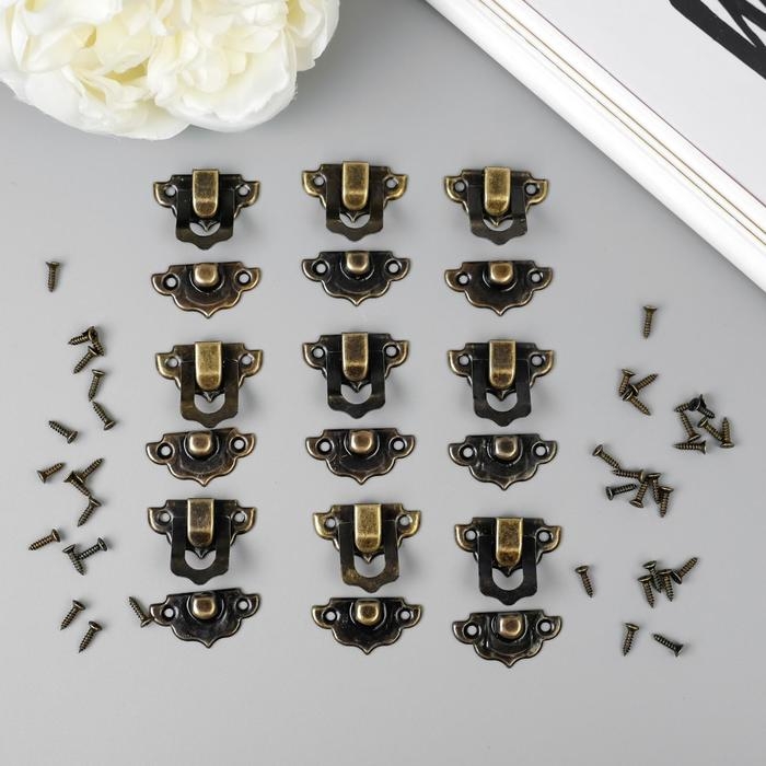 Замок металл для шкатулки бронза + гвозд. набор 10 шт 2,9х3 см Замок металл для шкатулки бронза + гвозд. набор 10 шт 2,9х3 см