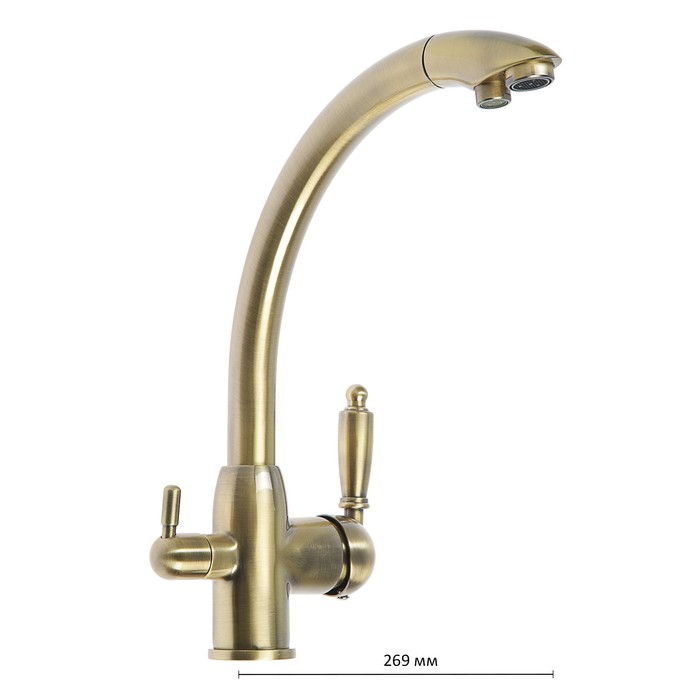 Смеситель для кухни Accoona A5179C-7, с выходом для питьевой воды, латунь, бронза Смеситель для кухни Accoona A5179C-7, с выходом для питьевой воды, латунь, бронза