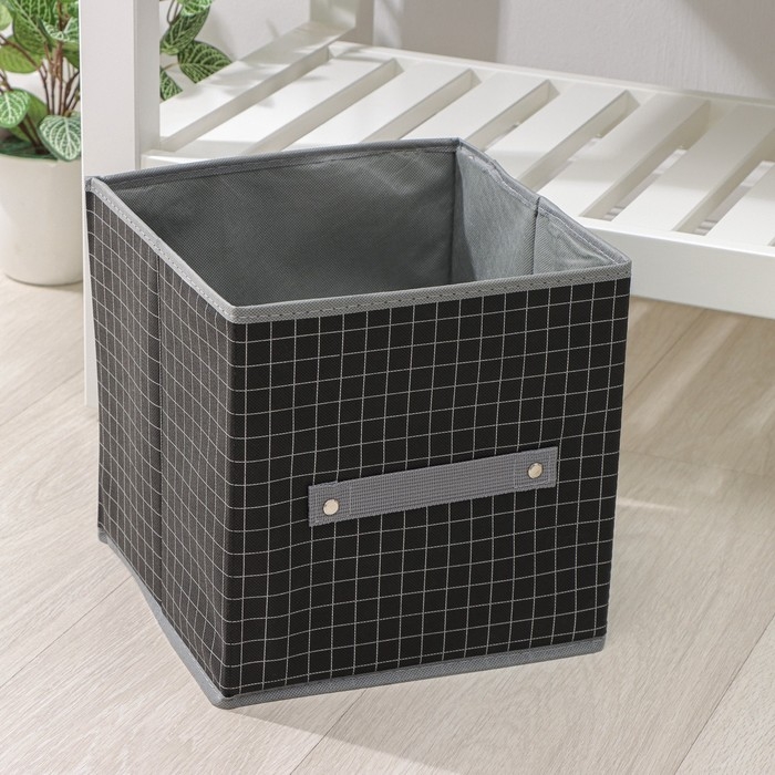 Короб стеллажный для хранения Доляна «Кло», 25×25×25 см, цвет чёрный Короб стеллажный для хранения Доляна «Кло», 25×25×25 см, цвет чёрный