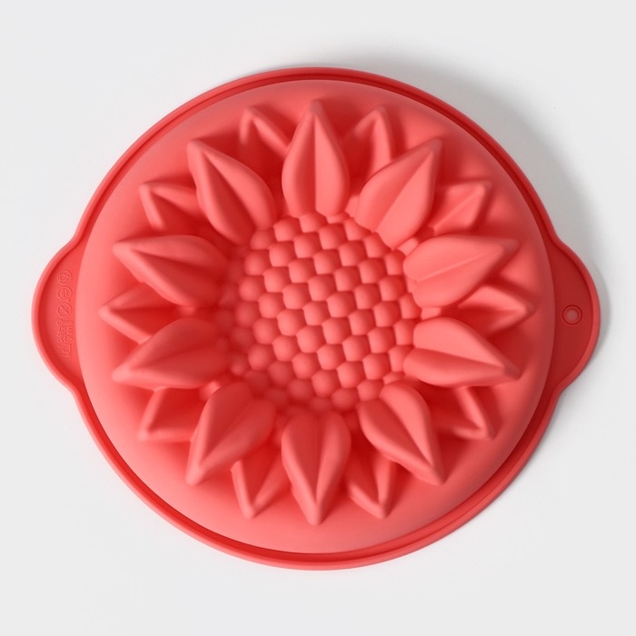 Форма для выпечки Доляна &laquo;Подсолнух&raquo;, силикон, 29&times;6 см, с ручками, цвет МИКС