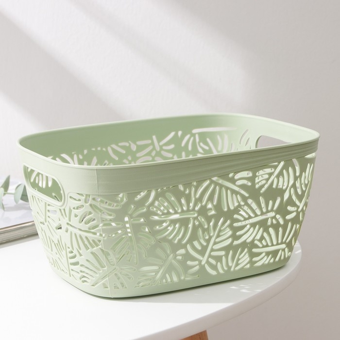 Корзина для хранения «Лист», пластик, 23,5×17×11 см, цвет МИКС Корзина для хранения «Лист», пластик, 23,5×17×11 см, цвет МИКС
