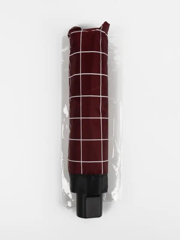 Зонт механический &laquo;Крупная клетка&raquo;, эпонж, 4 сложения, 8 спиц, R=47/55 см, d=94 см, МИКС