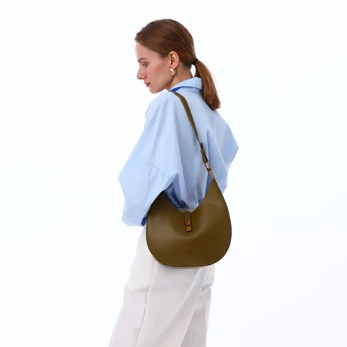 Сумка женская багет TEXTURA на молнии, 27&times;9&times;23 см, хаки