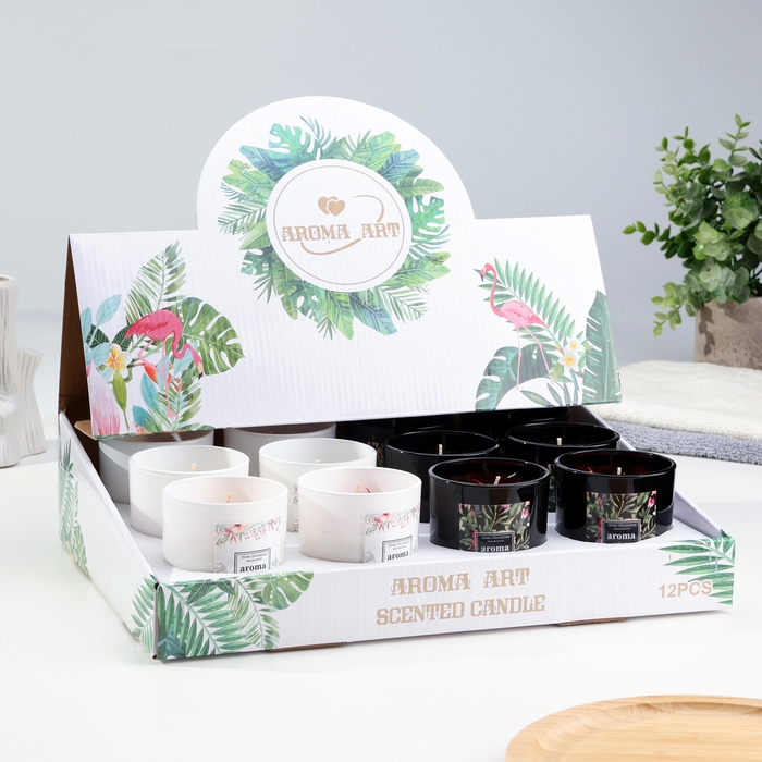 Свеча ароматическая в стакане  Свеча ароматическая в стакане "Aroma Art", английская груша и фрезия