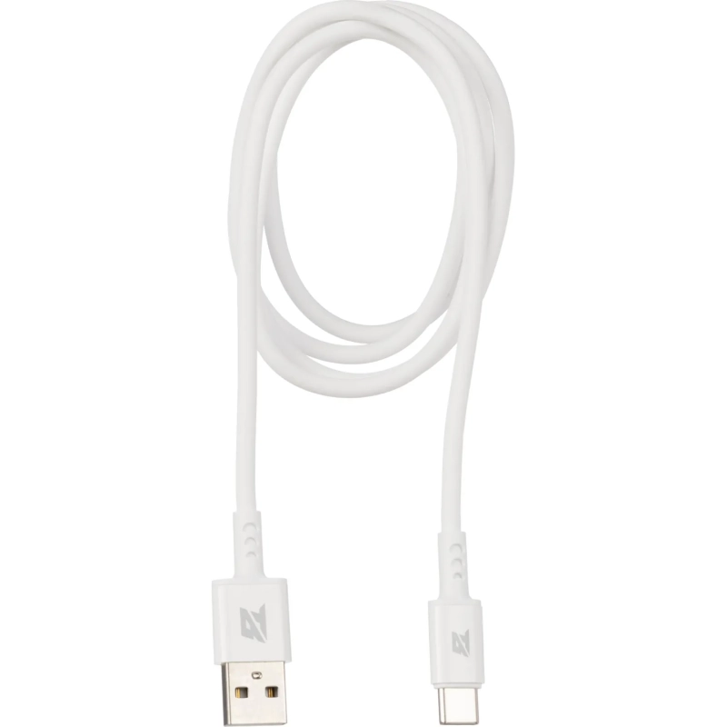 Кабель BigTech 2,4A, 1м, USB - Type-C, TPE, силикон, белый BT-JCBL-006/U28