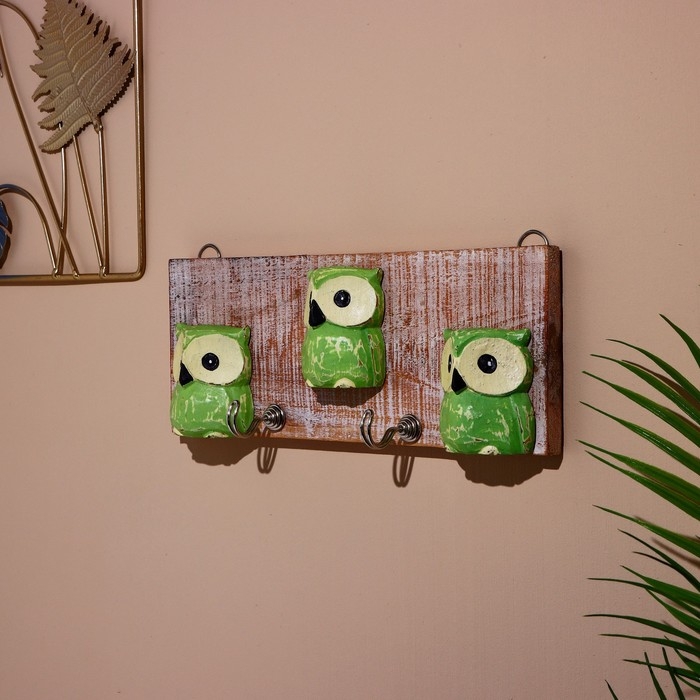 Вешалка Вешалка "Совушки" дерево (2 крючка) 30 см