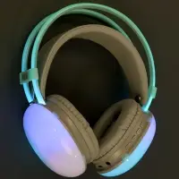Наушники беспроводные, полноразмерные, Mybit W-33, RGB подсветка, Bluetooth 5.3, 800 мАч, Type-C, RGB подсветка, зелёные