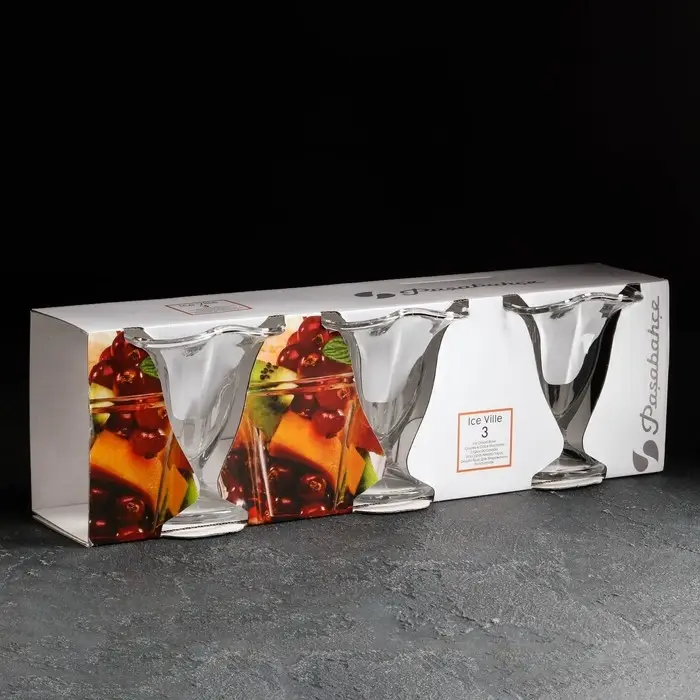 Набор ваз для мороженого стеклянный Ice ville, d=12 см, 3 шт Набор ваз для мороженого стеклянный Ice ville, d=12 см, 3 шт