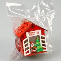 Ёлочная игрушка &laquo;Дед Мороз у ёлки&raquo;, 8&times;7&times;6 см, 1 LED, от батареек, свечение тёплое белое