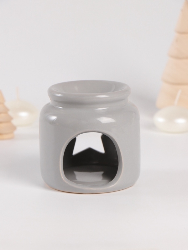 Набор: аромалампа для эфирных масел, мелтсы из воска ароматические «Звезда», серая, 7.5×7.5×8 см Набор: аромалампа для эфирных масел, мелтсы из воска ароматические «Звезда», серая, 7.5×7.5×8 см