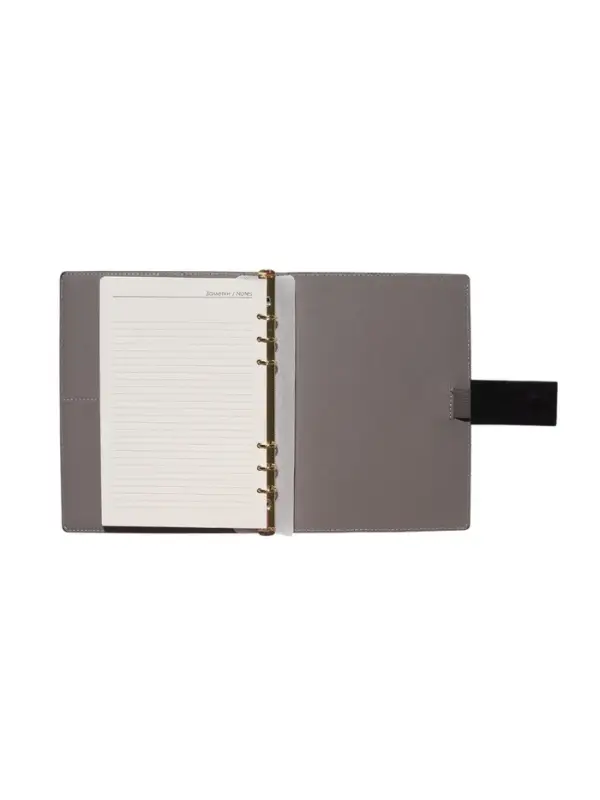 Органайзер на кольцах, А5, с хлястиком, 80л, линия, к/зам, Черный Органайзер на кольцах, А5, с хлястиком, 80л, линия, к/зам, Черный