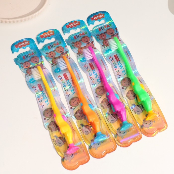 Зубная щетка детская  Vilsen brush  Зубная щетка детская  Vilsen brush "Чистюлька" с присоской, мягкая