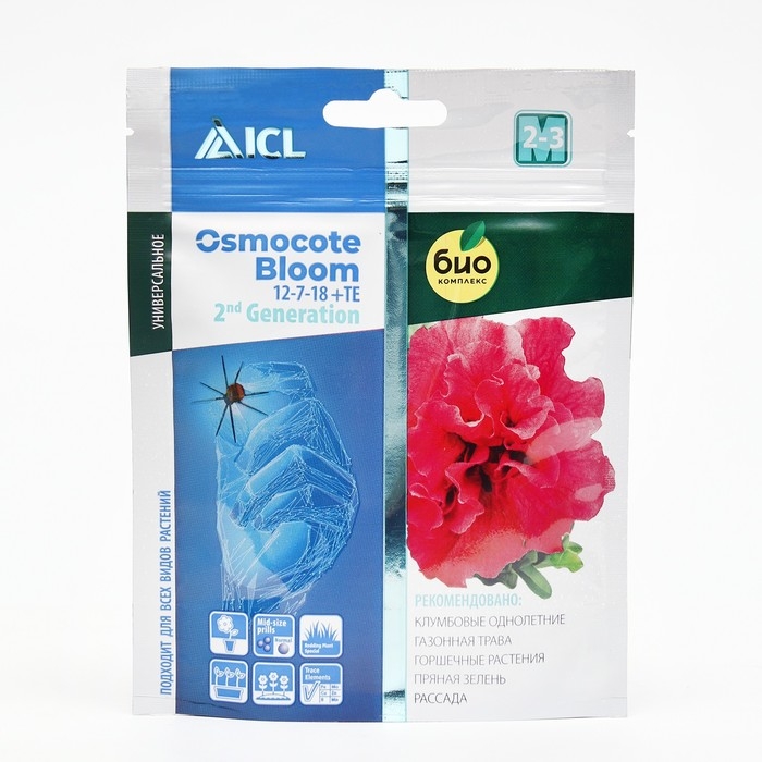 Удобрение Osmocote Bloom 12-7-18 + ТЕ, 2-3 мес., 100 г Удобрение Osmocote Bloom 12-7-18 + ТЕ, 2-3 мес., 100 г