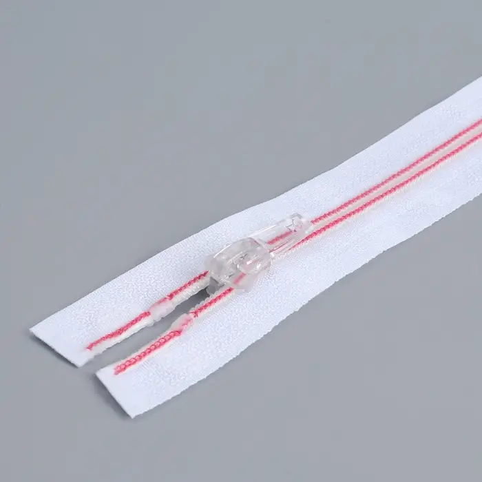Молния «Спираль», №5, разъёмная, замок автомат, 80 см, белая, розовая Молния «Спираль», №5, разъёмная, замок автомат, 80 см, белая, розовая