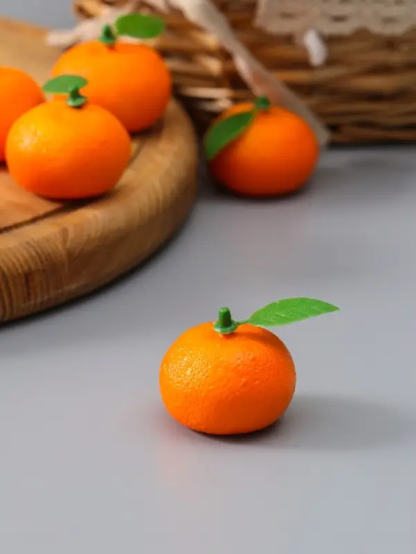Муляж "Мандарин" (фасовка по 20 шт) 3,5 см, оранжевый