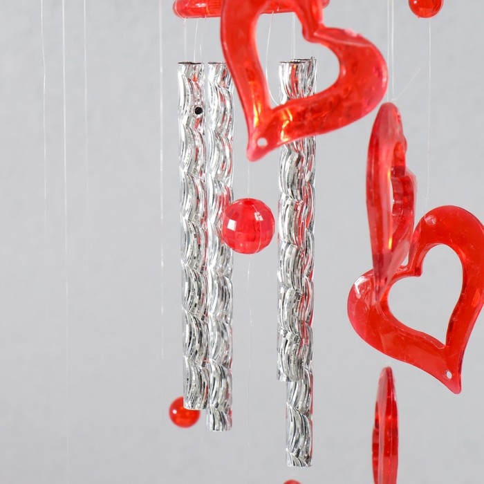 Музыка ветра пластик Музыка ветра пластик "Сердце" 4 трубочки 11 фигурок 50 см