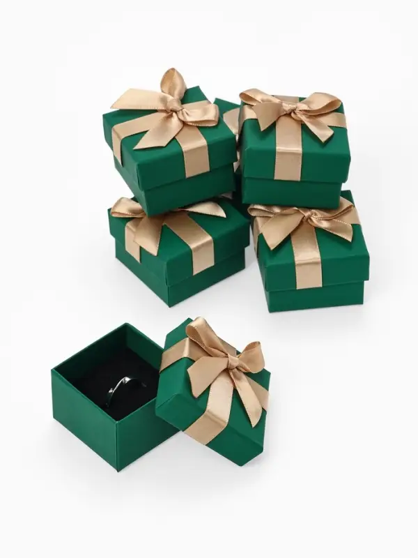 Набор коробочек подарочных 6 шт. под серьги/кольцо &laquo;Грин&raquo; 5&times;5&times;3, цвет зелёный (10319901)