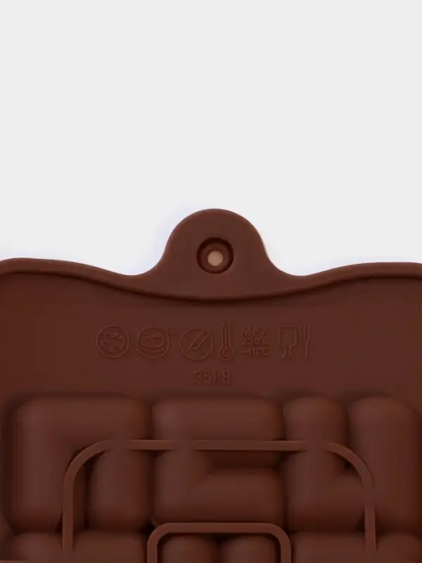 Форма для шоколада Доляна «Лабиринт», силикон, 22×11×1 см, 18 ячеек, коричневая