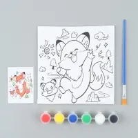 Набор для рисования красками &laquo;Весёлый лисёнок&raquo;, 15 &times; 15 см