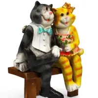 Садовая фигура из полистоуна &laquo;Коты на лавке&raquo;, 40&times;18&times;40 см
