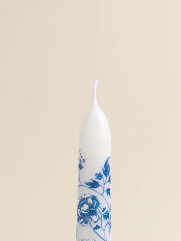 Набор свечей античных, 2,2х25 см, 2 шт "Пионы" сине-белые 8х28х2,3 см