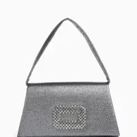 Сумка-клатч женская вечерняя на магните, серая