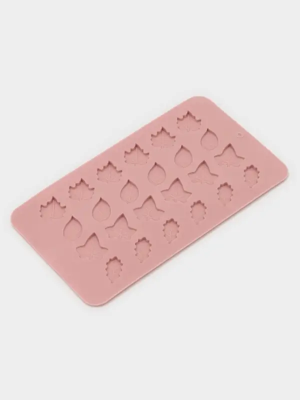 Форма для конфет и шоколада Доляна &laquo;Листики&raquo;, силикон, 21.2&times;11.5 см, 24 ячейки, розовая