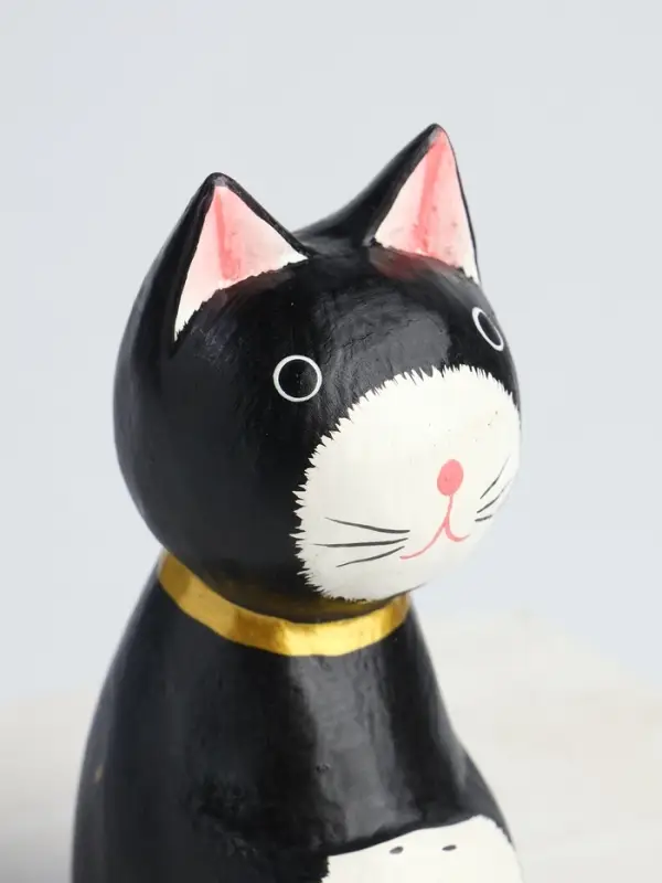 Сувенир &laquo;Кот сидячий&raquo;, 5&times;6&times;15 см, дерево, чёрный