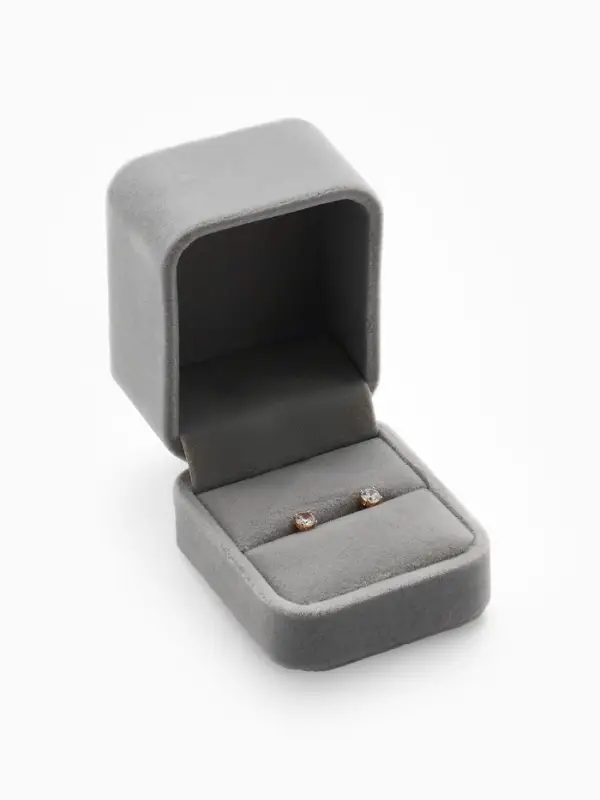 Футляр под кольцо, серьги &laquo;Геометрия&raquo;, бархатный, 5&times;5.5 см (&plusmn; 1 см), серо-розовый