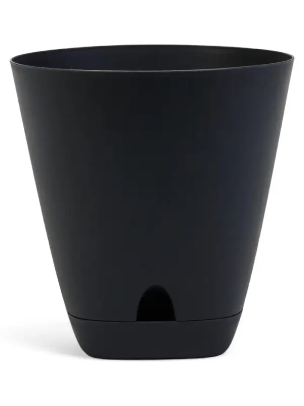 Кашпо с прикорневым поливом 2 л D-14,5см, H-15см графит Кашпо с прикорневым поливом 2 л D-14,5см, H-15см графит "Гранд"