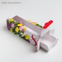 Коробка для макарун, кондитерская упаковка «8 марта», 5.5 х 18 х 5.5 см