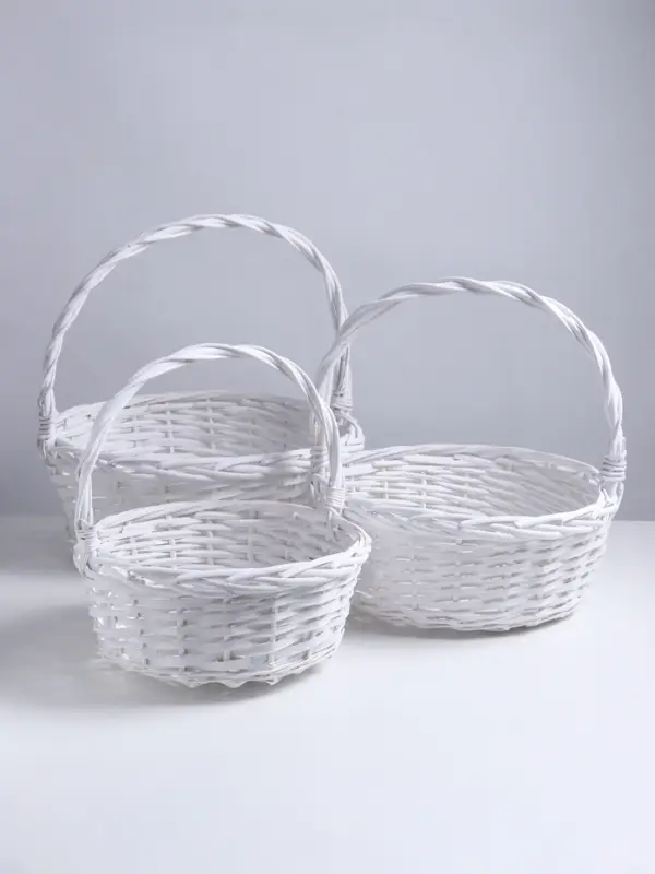 Набор корзин плетёных 3 шт., 40&times;15&times;38/35&times;13&times;33/28&times;12&times;29 см, ива