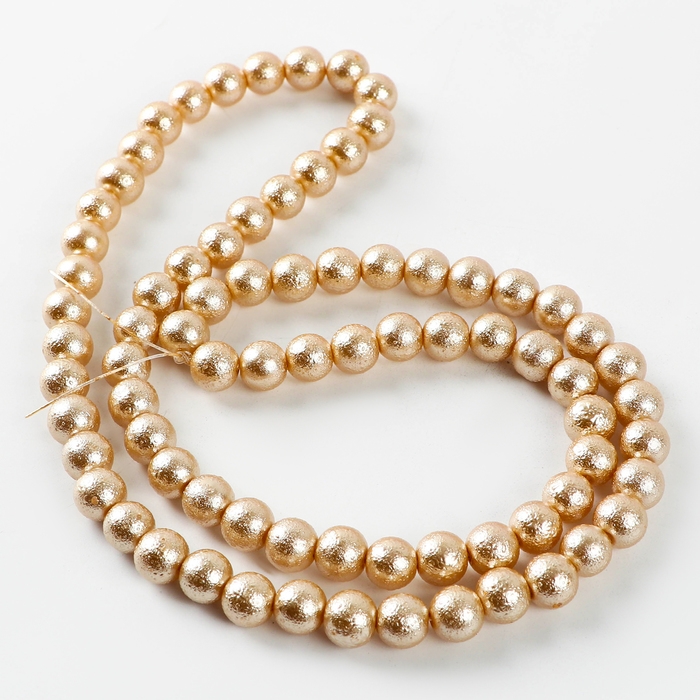 Бусины из стекла, набор 78 шт., размер 1 шт. — 10 мм, цвет золотой