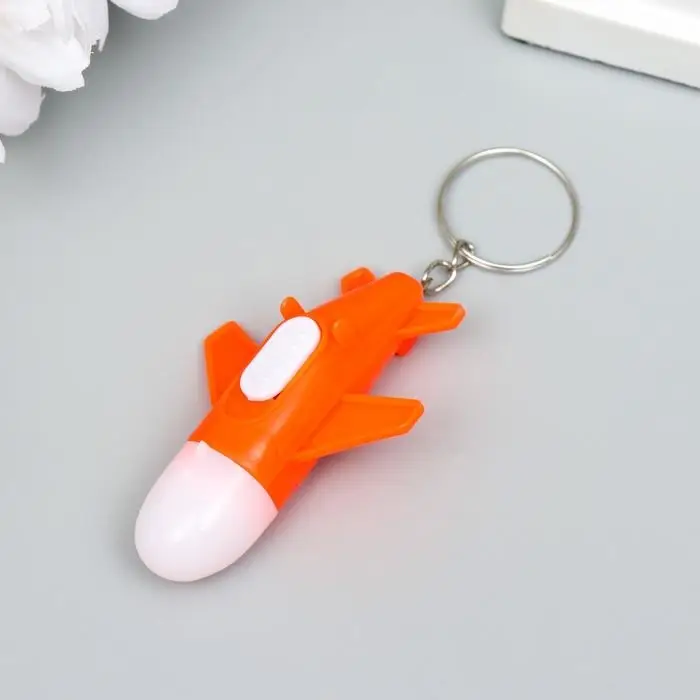 Фонарик свет на кольце  Фонарик свет на кольце "Самолет" мигает МИКС 6,3х4х2 см