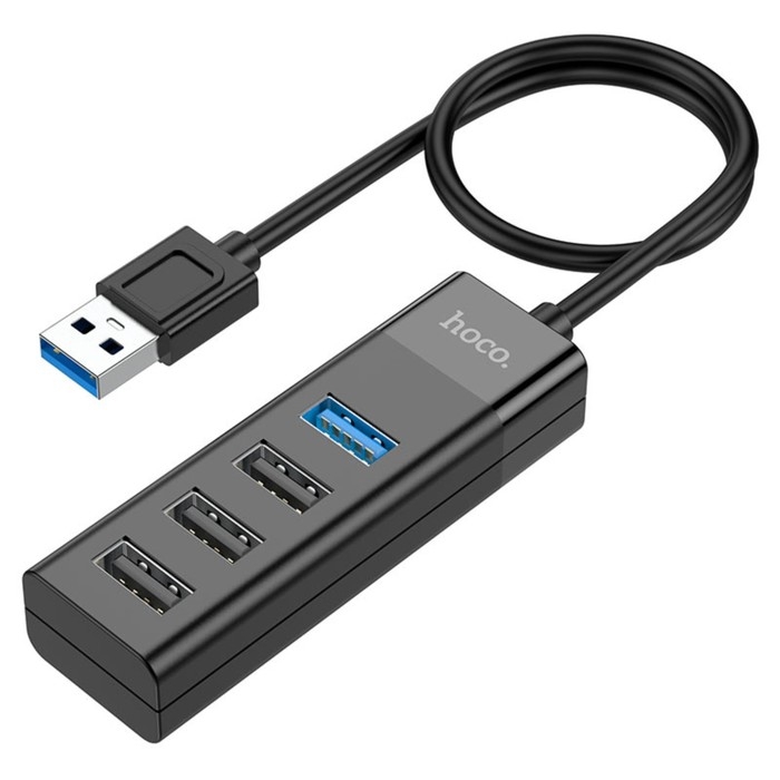 Адаптер Hoco HB25, 4 в 1, USB to USB3.0/USB2.0*3, длина кабеля 30 см, чёрный Адаптер Hoco HB25, 4 в 1, USB to USB3.0/USB2.0*3, длина кабеля 30 см, чёрный