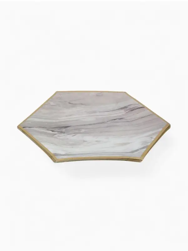 Набор тарелок мрамор белый 23 см. (10 шт) Набор тарелок мрамор белый 23 см. (10 шт)