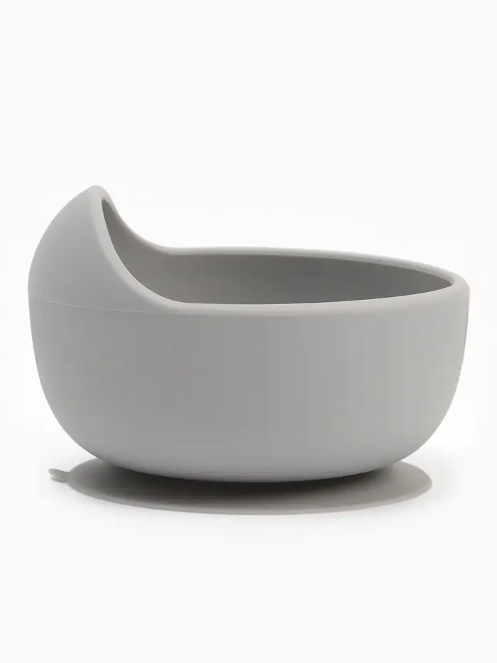 Тарелка детская на присоске и ложка, серый, Mum&Baby Тарелка детская на присоске и ложка, серый, Mum&Baby